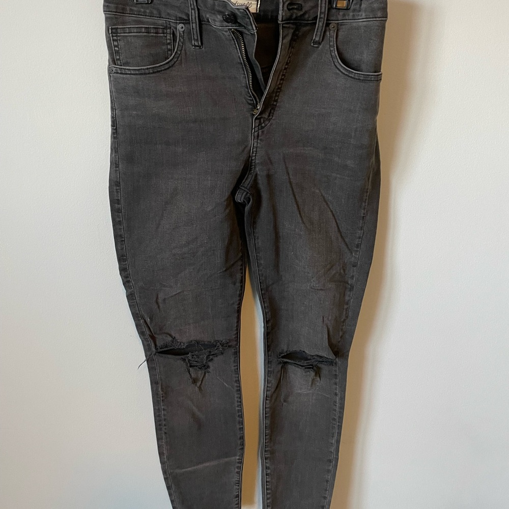 Madewell Black Skinny Jeans Distressed
